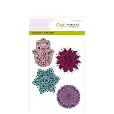 CraftEmotions Clear Stamps - Hand, Blumen